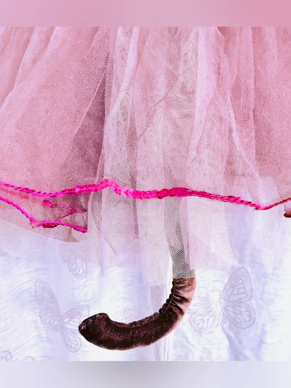 Curtain Call Sequined Pink Ballet Tutu Dance Costume with Attached Tail
